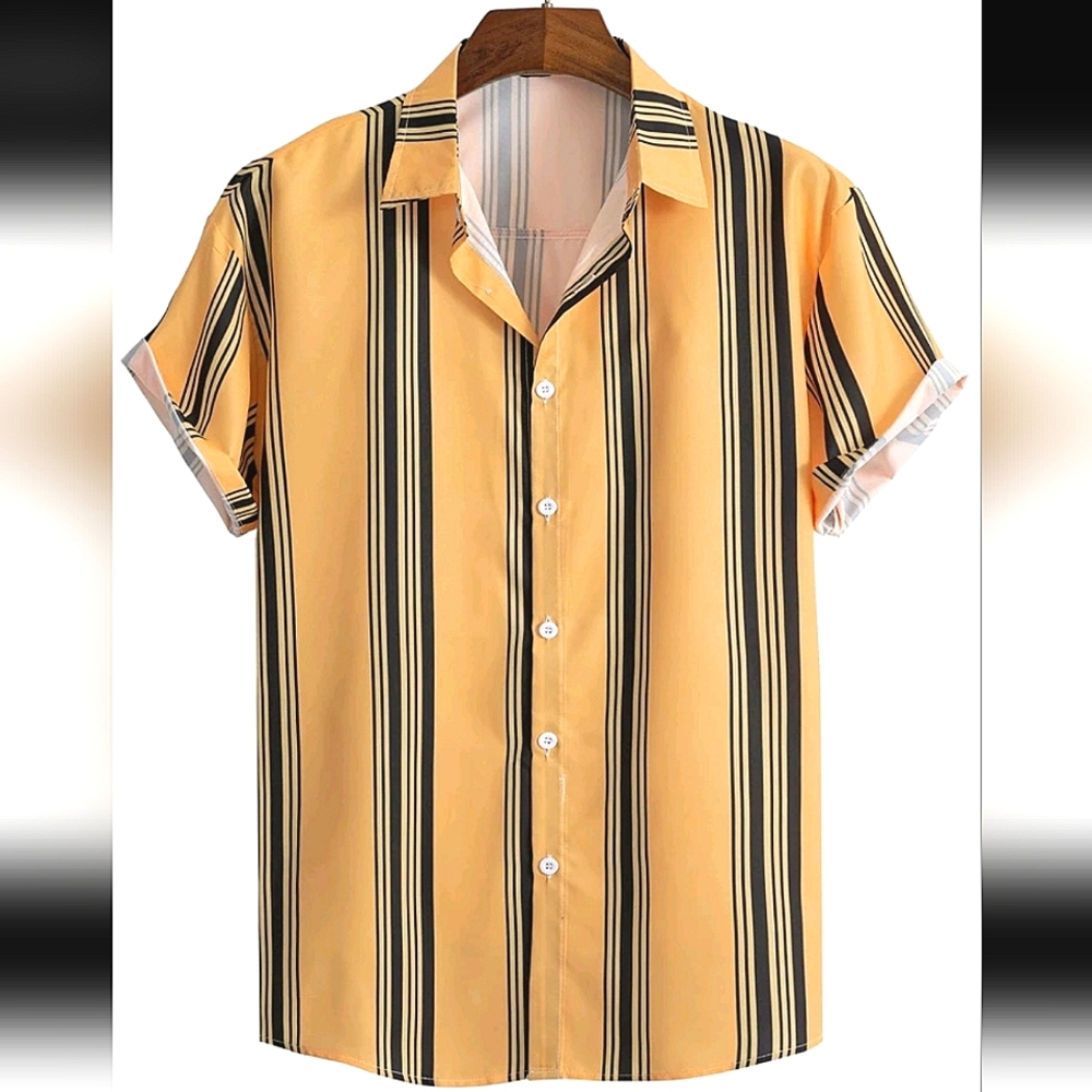 NEW ✨️  MUSTARD STRIPE BUTTON UP SHIRT SIZE S